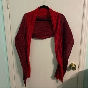 Red Ombré Crinkle Scarf